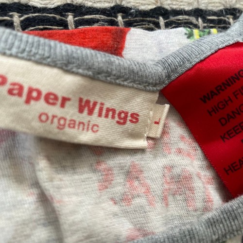 Paper Wings Girls Organic Cotton Merry Christmas Santa Nightgown Sleep Dress L - Picture 5 of 6