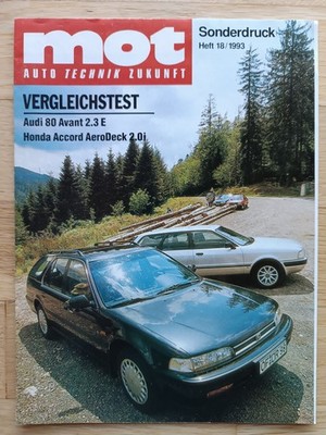 Mot, Sonderdruck, Vergleich Audi 80 Avant Typ B4 - Honda Accord Aerodeck, 1993