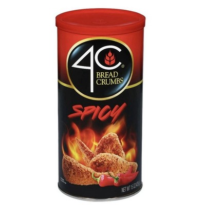 4C Spicy Bread Crumbs - Chicken, Fish, Vegetables, Breadcrumbs With Herbs, 15oz