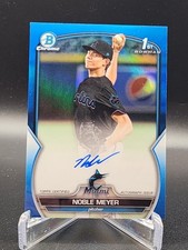 2023 Bowman Chrome Noble Meyer 1st Bowman True Blue Auto /150 SSP Miami Marlins