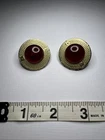 Vintage Clip on Earrings Red And Gold Tone Plastic Costume Jewelry