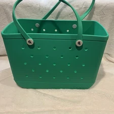 Bogg Bag Green Tote Extra Large Beach Pool Bag Used Good Condition