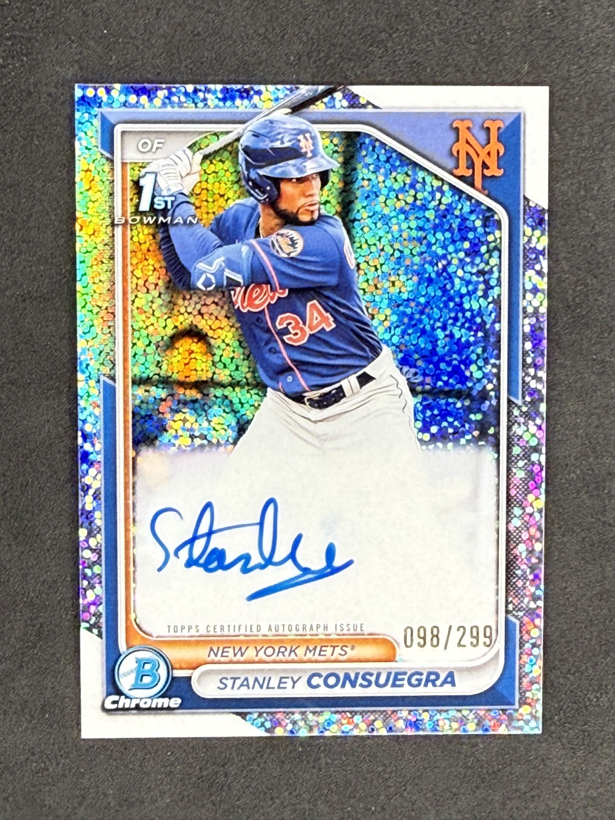 STANLEY CONSUEGRA 2024 Bowman Chrome Auto #CPA-SC Speckle Refractor /299 Mets