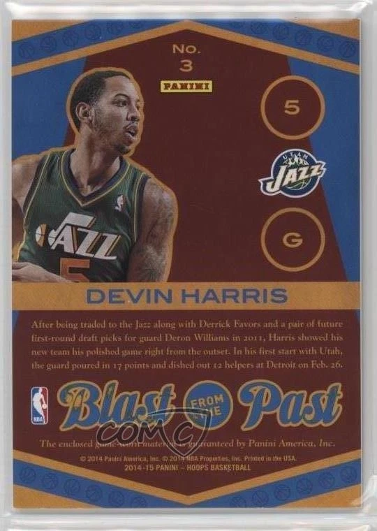 2014-15 NBA Hoops Blast from the Past Memorabilia Devin Harris #3 - Image 2 of 2