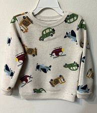 Garanimals Toddler Boy Sweatshirt 24M All Over Print Vehicle Car Airplane Fleece