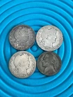 **Junk Silver** BARBER QUARTERS 1906-08  & a 1943-P “War” Nickel  👀