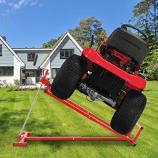 800LB Lawn Mower Lift for Riding Tractors, Hydraulic Jack with 45° Tilt, Red