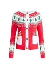 Holiday Time Women s Size XL Gingerbread Man Ugly Christmas Cardigan Sweater