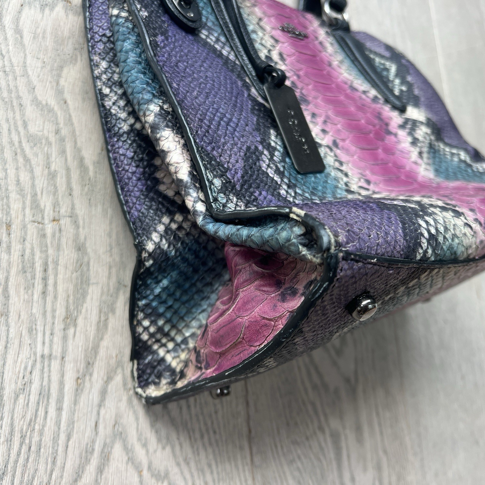 Coach Multicolor Python Embossed and Leather Cros… - image 4