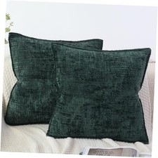 20x20 Chenille Pillow Covers Set of 2  20" x 20" Pack of 2 Dark Green