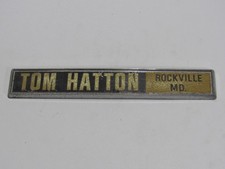 Vtg Tom Hatton Pontiac Rockville Maryland Pastic Dealership Badge Emblem Tag Gto
