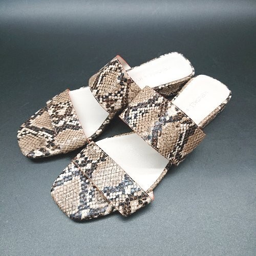 Kendall Kylie Open Toe Python Pattern Chunky Heel… - image 1