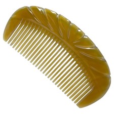 Natural Buffalo Horn Comb, Small Pocket Anti-Static Hair and Beard Comb, Fine...