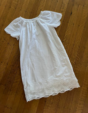 Vineyard Vines White Eyelet Embroidered Shift Dress Off Shoulder Puff Sleeve M