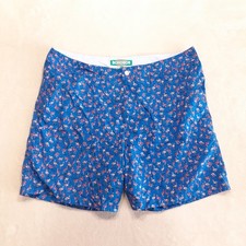 Bonobos Mens Blue Flamingo Print Swim Trunks Sz.36 Mesh Lined 7" Inseam