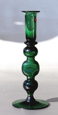 Vetro verde di Empoli Kerzenhalter, Lufteinschluss, H. ~27cm, ~535g,~Mid Century