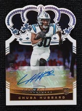2021 Panini Chronicles Crown Royale Rookie Gold 5/10 Chuba Hubbard Auto 1s73