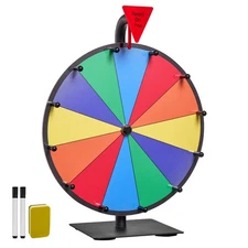 VEVOR 12 in Spinning Prize Wheel 12 Slots Tabletop Spinning Wheel with Stand