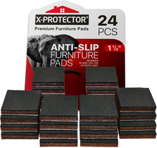 Non Slip Furniture Pads 24 Premium Furniture Grippers 1 1/2" Best Selfadhesiv