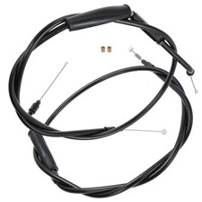 37.4" Black Vinyl Stainless Steel Braided Extended Throttle and Idle Cable Ki...