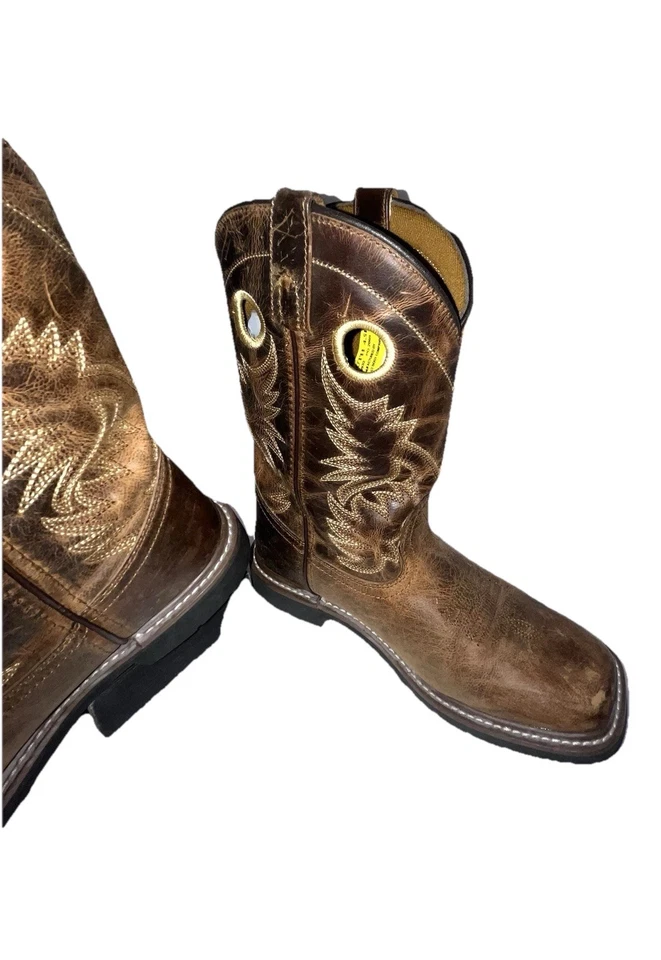 Dan Post Unisex Juvenil Botas de Cuero Amarillo Talla 4.5 D Botas de Vaquero del Oeste Foto 3 de 4