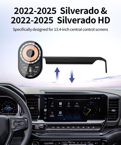 Wireless Charging car Phone Holder for Chevrolet Silverado HD 2022-2025 Acces... - Picture 2 of 9