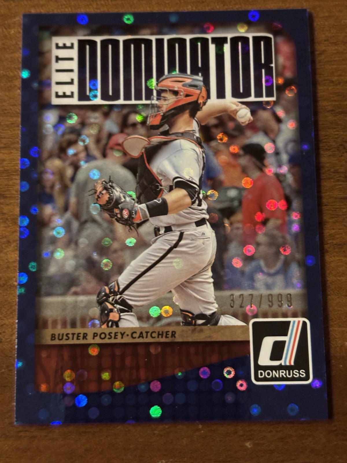 2016 Panini Donruss Elite Dominator /999 Buster Posey #ED16  Disco Prizm A5