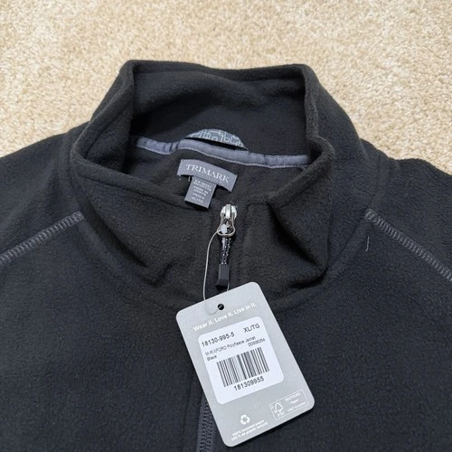 NWT Trimark Mens Size XL Black Full Zip Jacket Rixford Polyfleece Pocketed video thumbnail