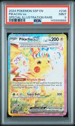 2024 POKEMON SSP EN-SURGING SPARKS SPECIAL ILLUSTRATION RARE PIKACHU EX PSA 9