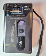 General Electric GE Vintage Portable Cassette Recorder Fastrac 3-5324A VSC VVA