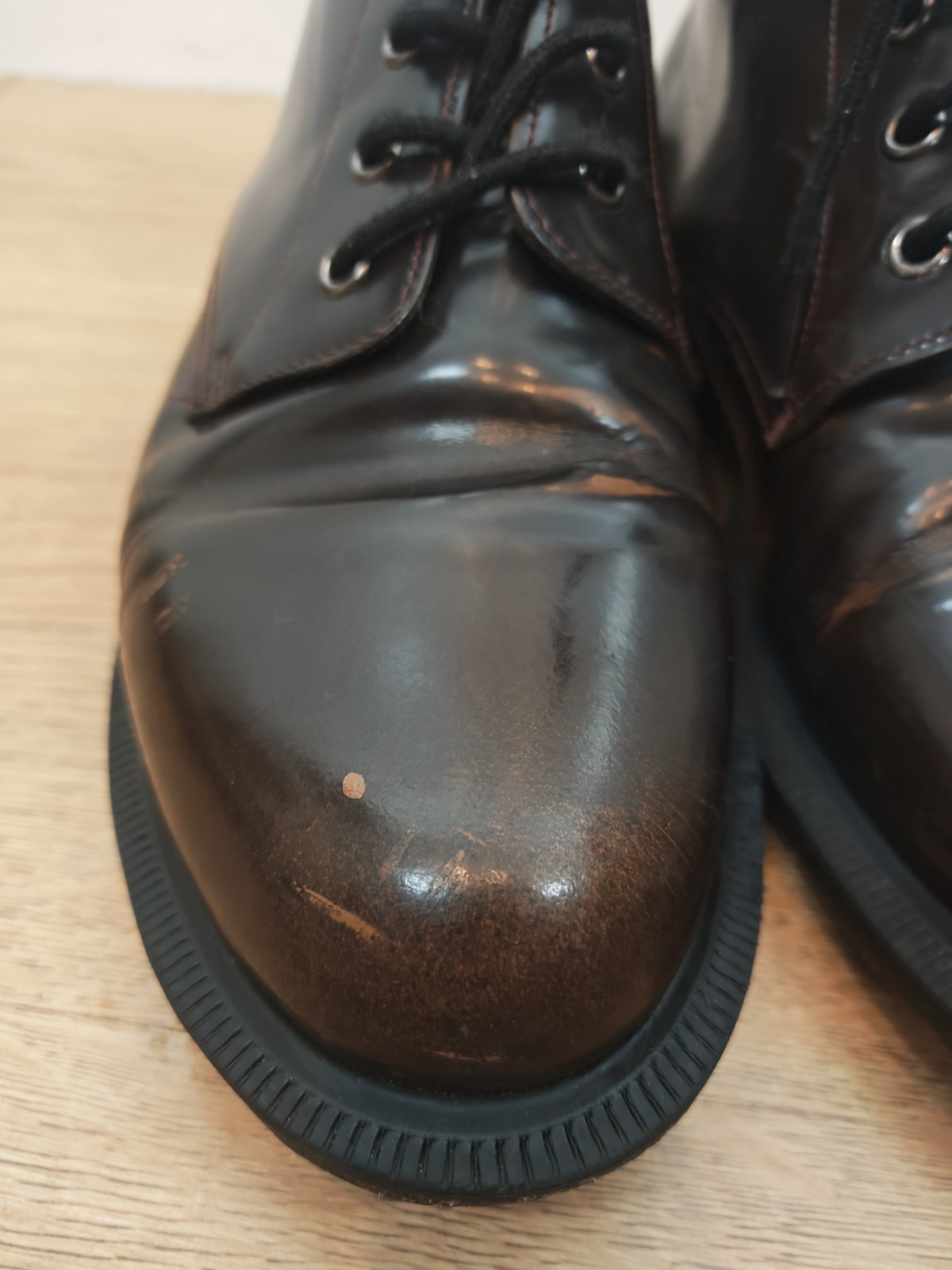​Dr Doc Martens Emmeline 5-Eye Boots UK 8 EU 42 Brown Rub-Off Leather Womens image 5