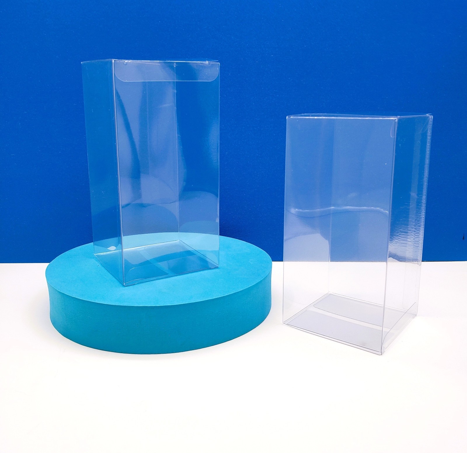 50 PCS 3x3x6" Clear Plastic PVC Folding Box Party Favor Wedding Retail Packaging