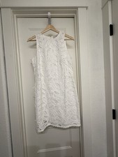 Ann Taylor Loft Lace Shift Dress White NWT 6