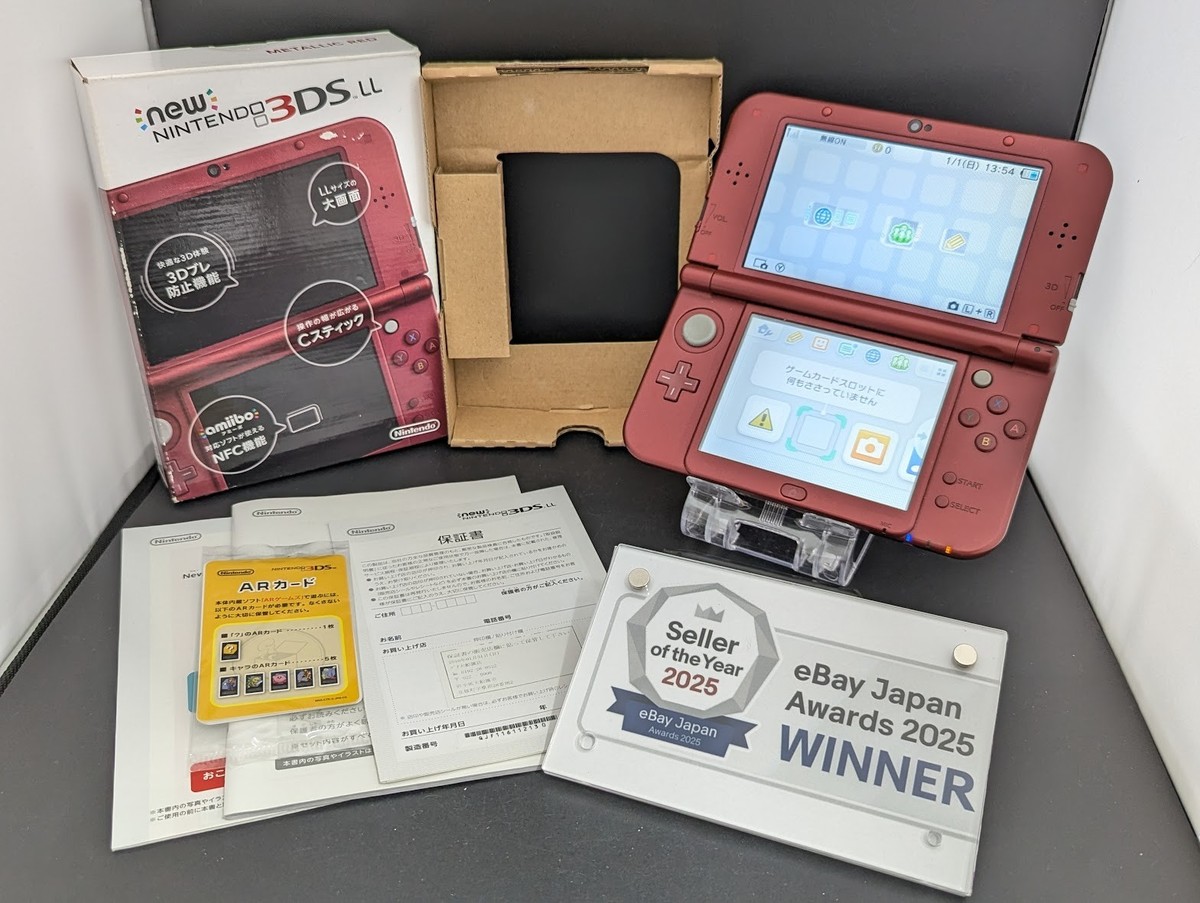 B5954 Nintendo new 3DS LL XL console Metallic Red Japan w/box pen