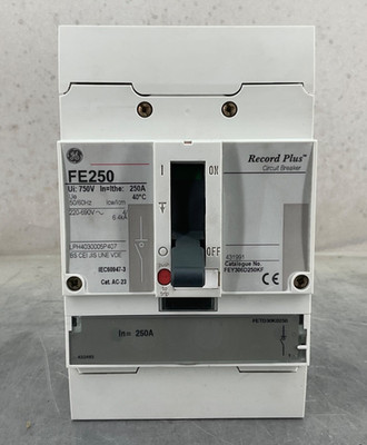 NEW G.E. FEY306D250KF RECORD PLUS CIRCUIT BREAKER 250 A 3P 690V FETD30K0250