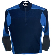 Smartwool Intraknit 200 Sweater Mens XL Blue Wool Blend Long Sleeve 1/4 Zip