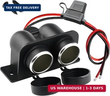 Waterproof Power Dual Socket Car / Motorcycle Cigarette Lighter Plug 12V Outlet
