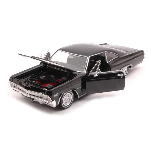 CHEVROLET IMPALA SS 396 COUPE TUNING 1965 BLACK 1:24 Welly Auto Stradali Modelli - Immagine 2 di 3