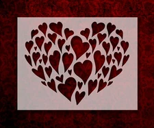 Valentine's Hearts Pattern Stencil Reusable 8.5 x 11 Inches for Painting