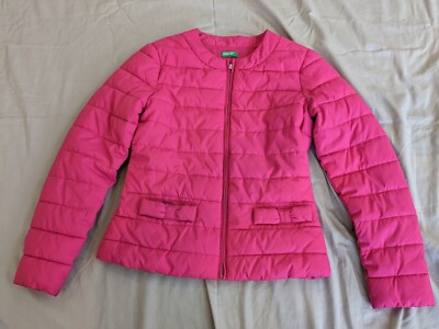 United Colors Of Benetton Pink Puffer Jacket Size Girls 2XL (age