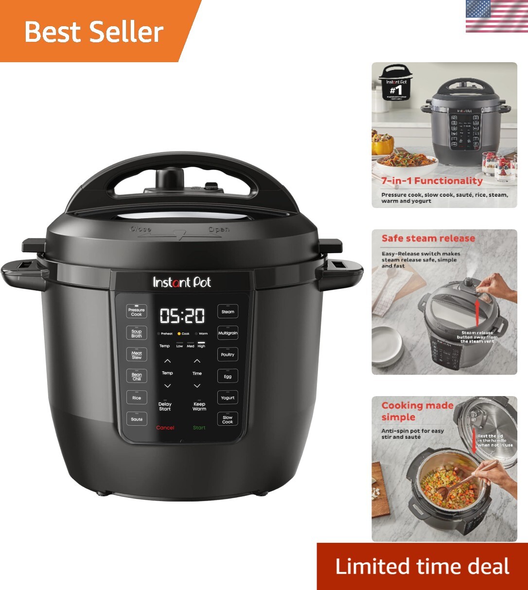 Pressure Cooker RIO 7-in-1 Electric Multi-Cooker, Jamaica