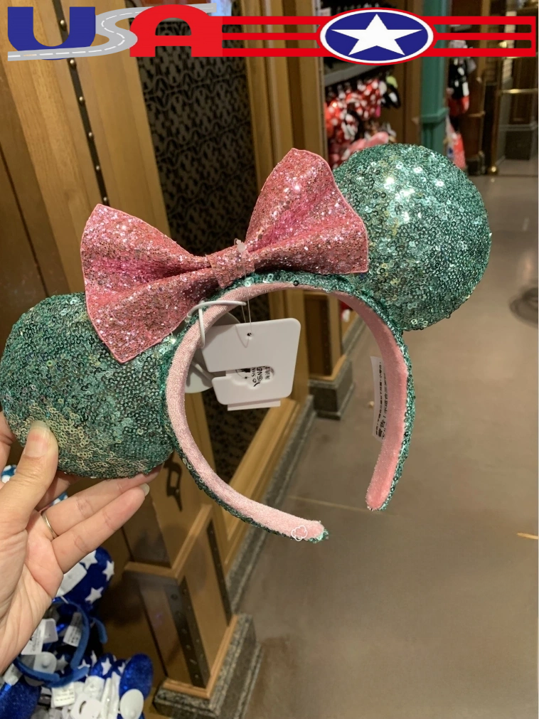Disney Parks Pink Sugar Rush Minnie Mouse Ears Limited Bow Sequins Headband Disney Parks Pink Sugar Rush Bow Sequins Minnie Ears Glitter  main image 4