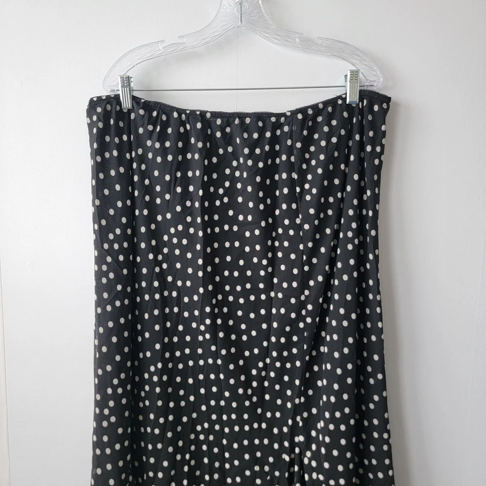 Chadwick's Mujer Elástico Cintura Falda Talla 22 Pull-On Lunares Midi Oscuro Romántico Foto 3 de 4