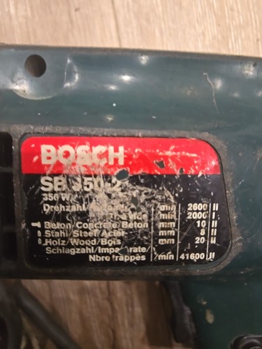 Hammer Drill Bosch Impact Drill Heavy Duty Power Hand Tool + Chuck Key SB 350 A - Picture 14 of 14
