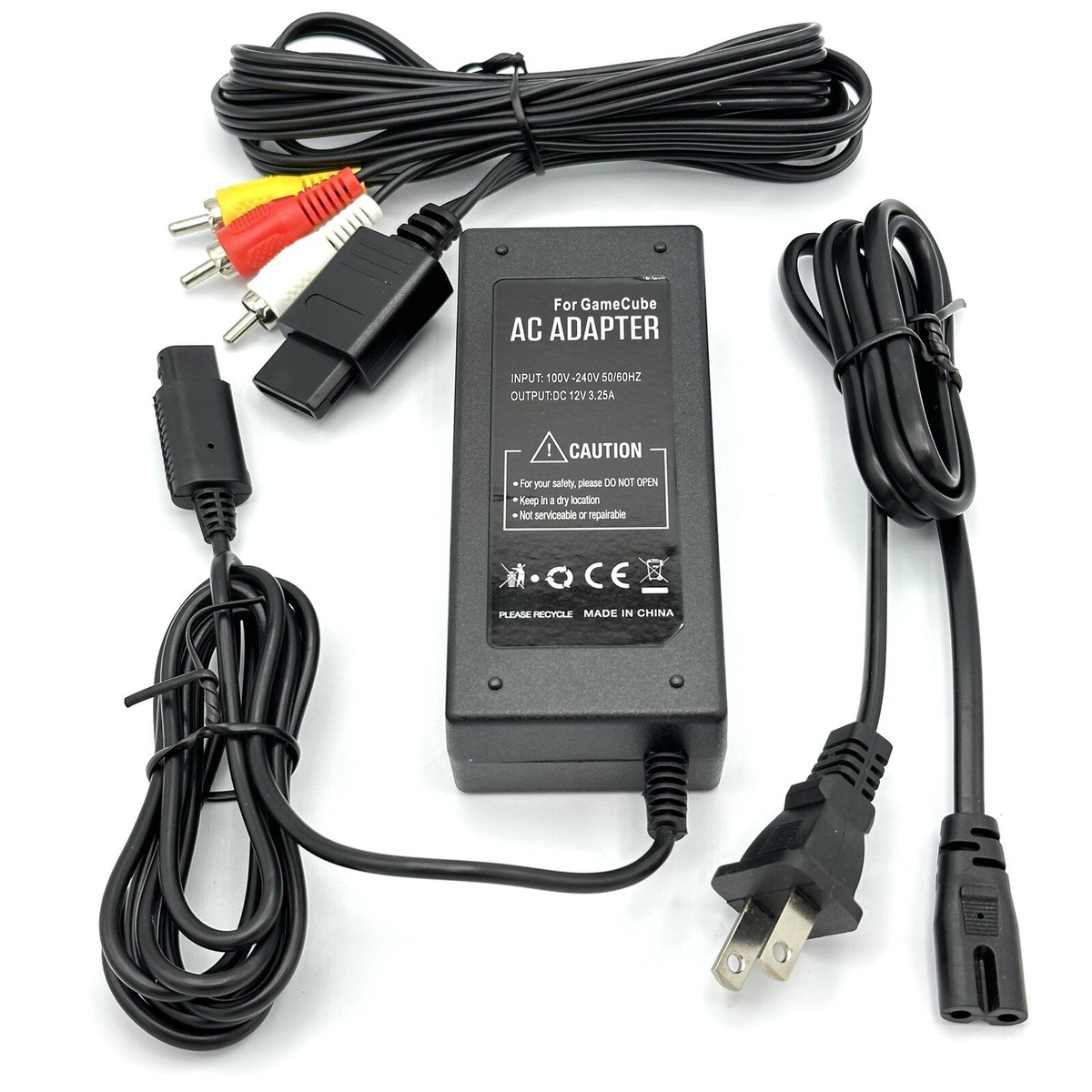 Nintendo GameCube NGC Audio Video AV RCA Cable AC Power Supply Adapter  Cord