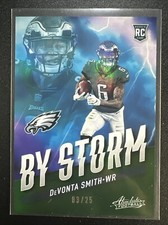 2021 Absolute By Storm Spectrum Green 7 DeVonta Smith #/25 Rookie RC Eagles card