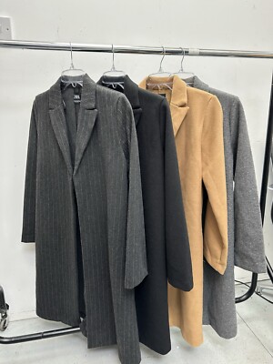 Zara Damen Reverskragen vorne offen Winter Wolle Mantel Über Jacke alle Größen UVP 50 