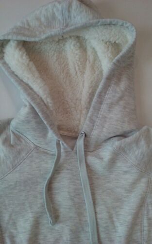 Womens Junior Gray Hoodie With Pocket And Thumbhole Cuffs Size XS - Picture 3 of 7
