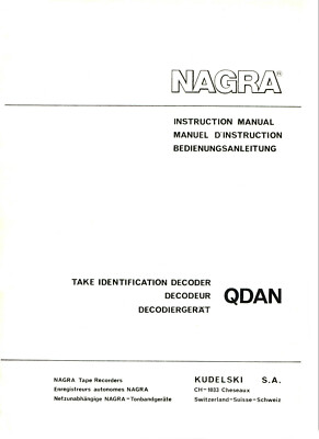 1 x NAGRA QDAN TAKE IDENTIFICATION DECODER ! MANUAL ! ON ONE CD ! TOP !