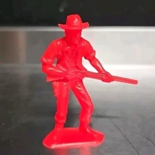 Vintage 1970's Timmee Red Plastic Cowboy 2.58" Action Figure